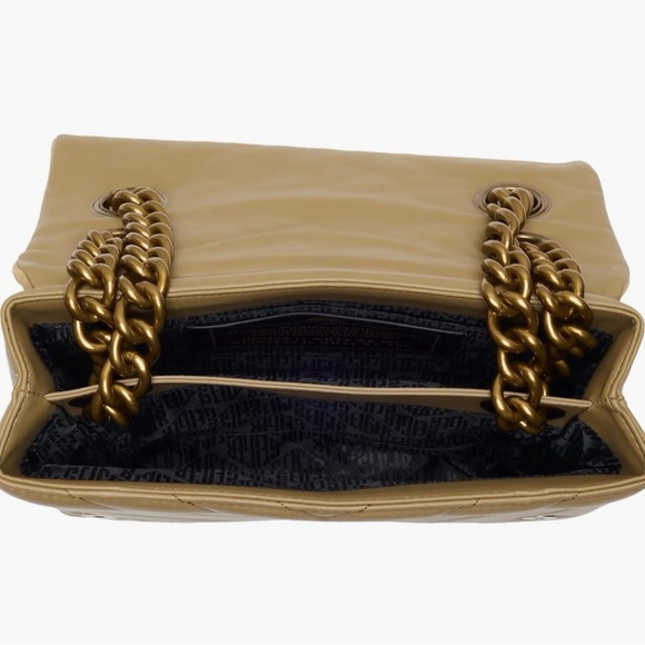 Elegant Tan Quilted Shoulder Bag